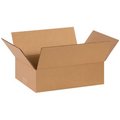 Box Packaging Flat Cardboard Corrugated Boxes, 14"L x 10"W x 3"H, Kraft 14103